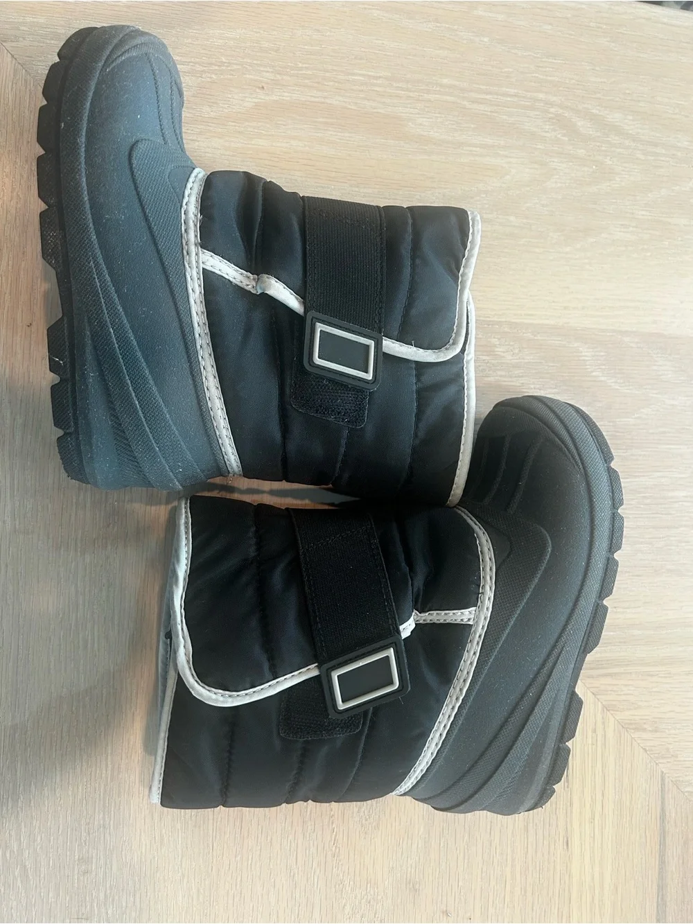 Target Black Kids Rain & Snow Boots with Gray Trim